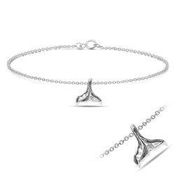 Little Whale Tail Silver Anklet ANK-553
